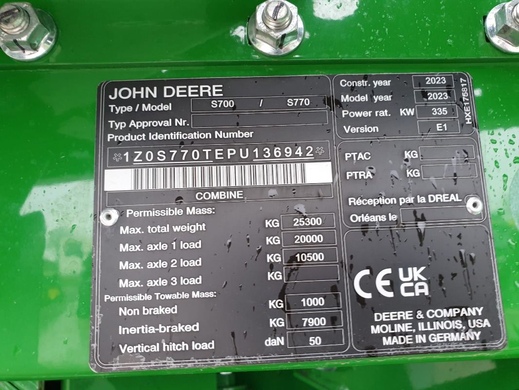 John Deere S770 - Combine harvester: picture 4 John Deere S770 - Combine harvester: picture 4
