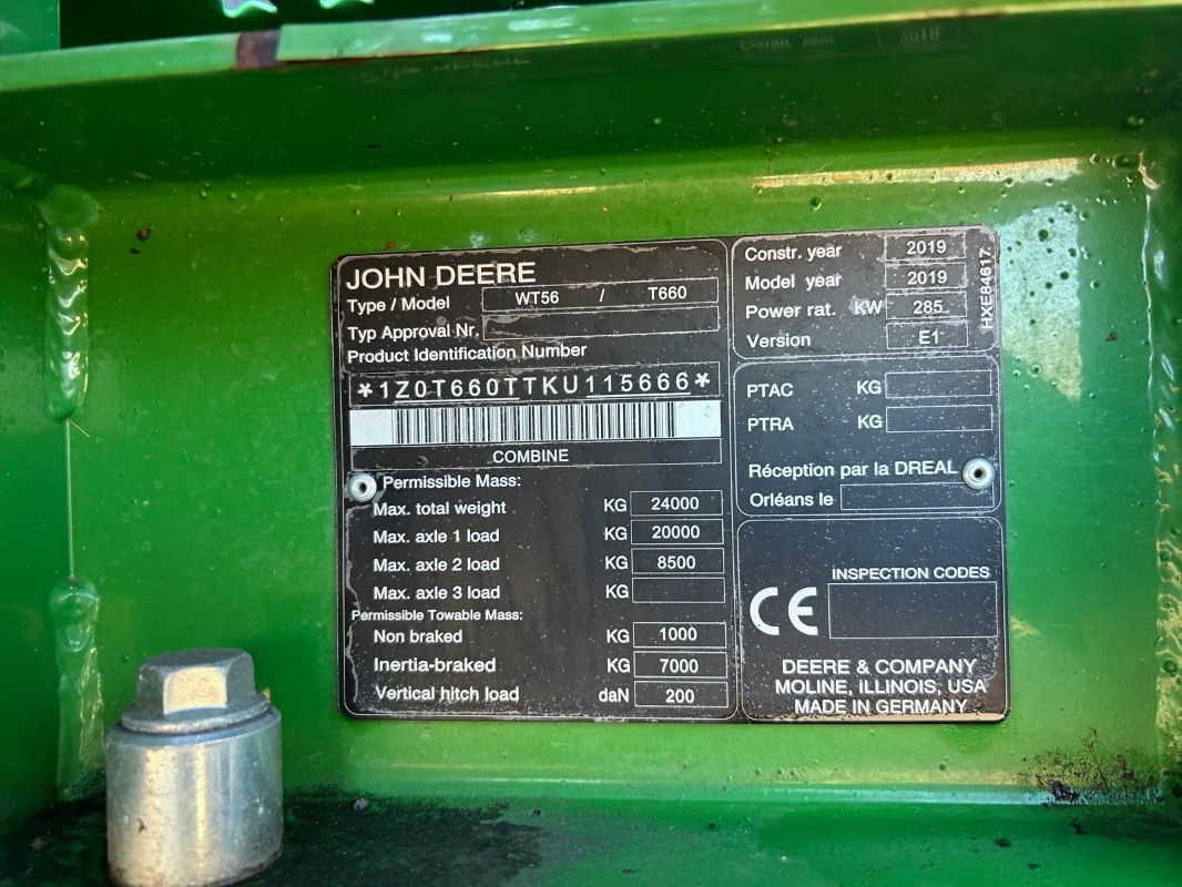 John Deere T660 - Combine harvester: picture 5 John Deere T660 - Combine harvester: picture 5