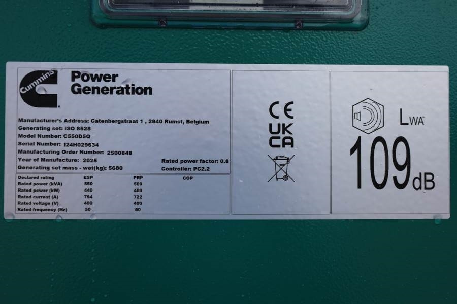 Generator set Cummins C550D5Q Declaration of Conformity, Diesel, 550kVA,: picture 7