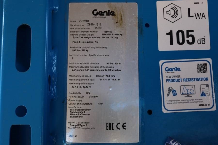 Articulated boom Genie Z62/40 Diesel, 4x4 Drive, 20.9 m Working Height, 1: picture 5