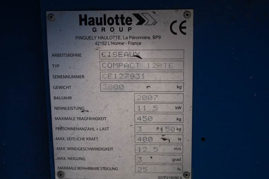 Scissor lift Haulotte Compact 12RTE Electric, 12m Working Height, 450kg: picture 7