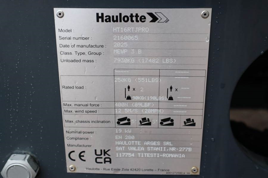 Telescopic boom Haulotte HT16RTJ PRO NEW / UNUSED, Guarantee! Diesel, 4x4x4: picture 6 Telescopic boom Haulotte HT16RTJ PRO NEW / UNUSED, Guarantee! Diesel, 4x4x4: picture 6