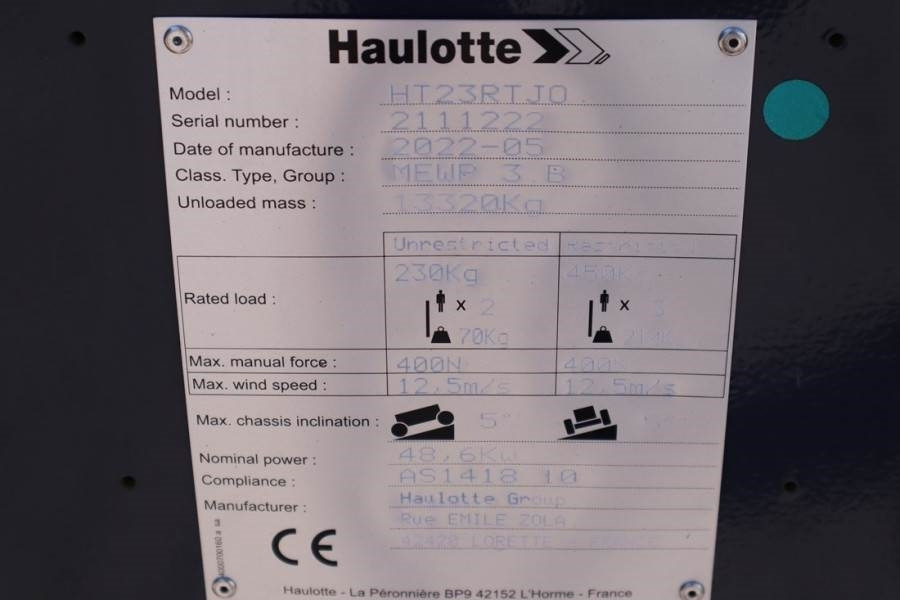 Telescopic boom Haulotte HT23RTJ O Valid Inspection, *Guarantee! Diesel, 4x: picture 7