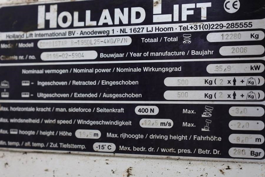 Scissor lift Holland Lift B-195DL25-4WD Diesel, 4x4 Drive, 21.5m Working Hei: picture 6