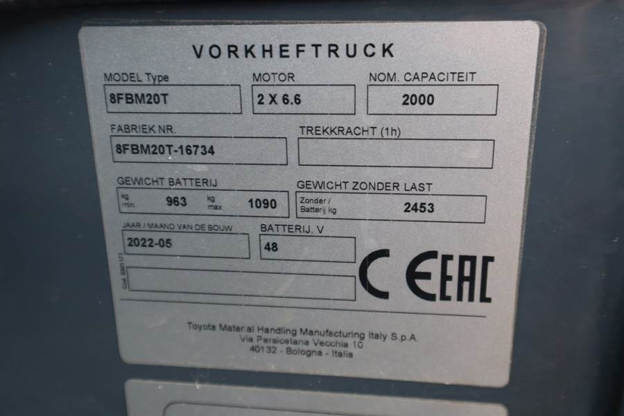 Lease a Toyota 8FBM20T Valid inspection, *Guarantee! Electric, 47  Toyota 8FBM20T Valid inspection, *Guarantee! Electric, 47: picture 16