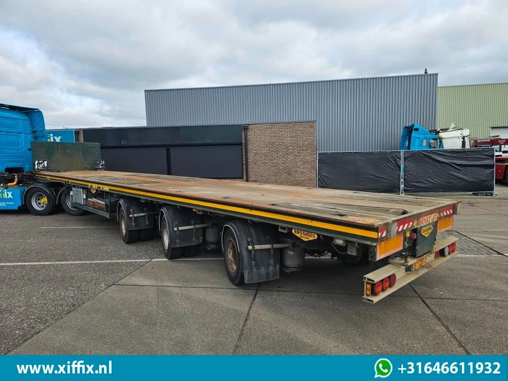 Dropside/ Flatbed semi-trailer Broshuis 3-ass. Vlakke uitschuifbare Mega oplegger / 3x gestuurd: picture 11