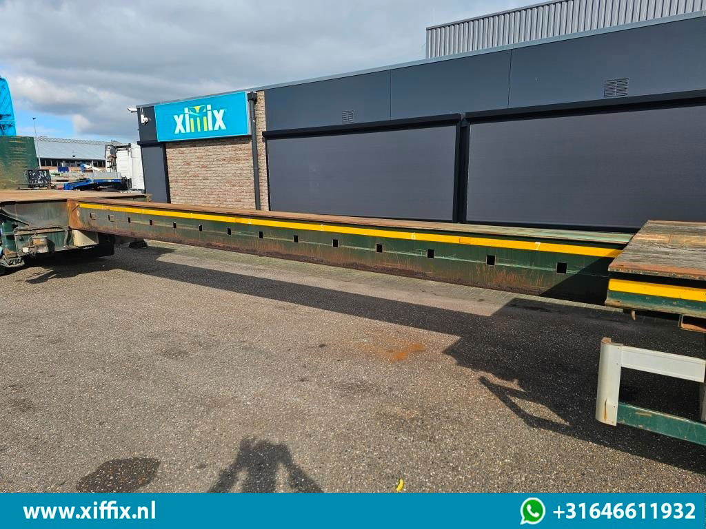 Dropside/ Flatbed semi-trailer Broshuis 3-ass. Vlakke uitschuifbare Mega oplegger / 3x gestuurd: picture 6