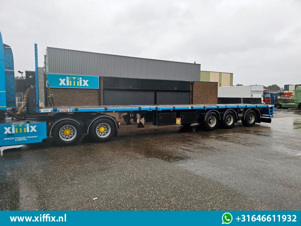 Dropside/ Flatbed semi-trailer ES-GE 3-ass. Vlakke uitschuifbare oplegger / Naloop gestuurd: picture 6