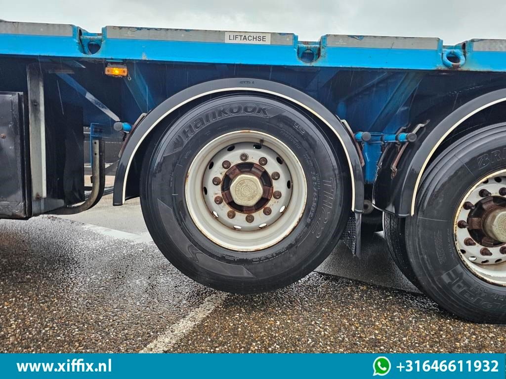 Dropside/ Flatbed semi-trailer ES-GE 3-ass. Vlakke uitschuifbare oplegger / Naloop gestuurd: picture 12