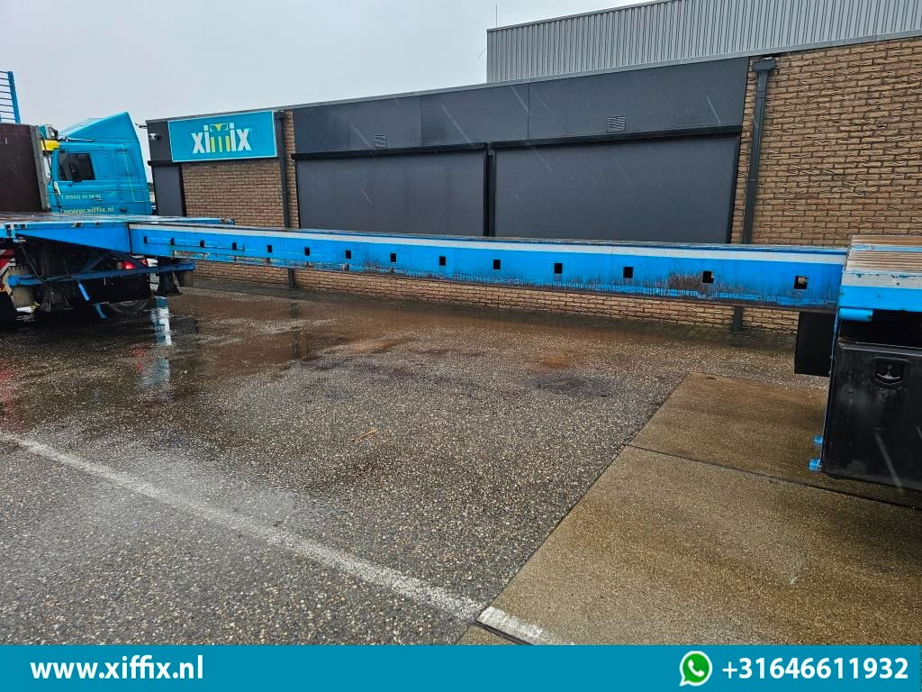 Dropside/ Flatbed semi-trailer ES-GE 3-ass. Vlakke uitschuifbare oplegger / Naloop gestuurd: picture 7