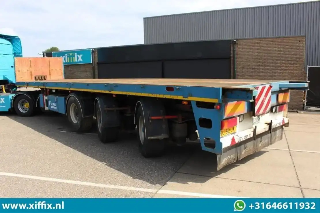 Floor 3-ass. Vlakke uitschuifbare oplegger / 2x gestuurd / 13908 - Dropside/ Flatbed semi-trailer: picture 4 Floor 3-ass. Vlakke uitschuifbare oplegger / 2x gestuurd / 13908 - Dropside/ Flatbed semi-trailer: picture 4
