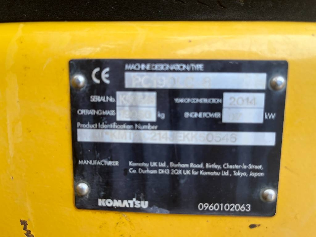 Crawler excavator Komatsu PC 190 LC-8: picture 10
