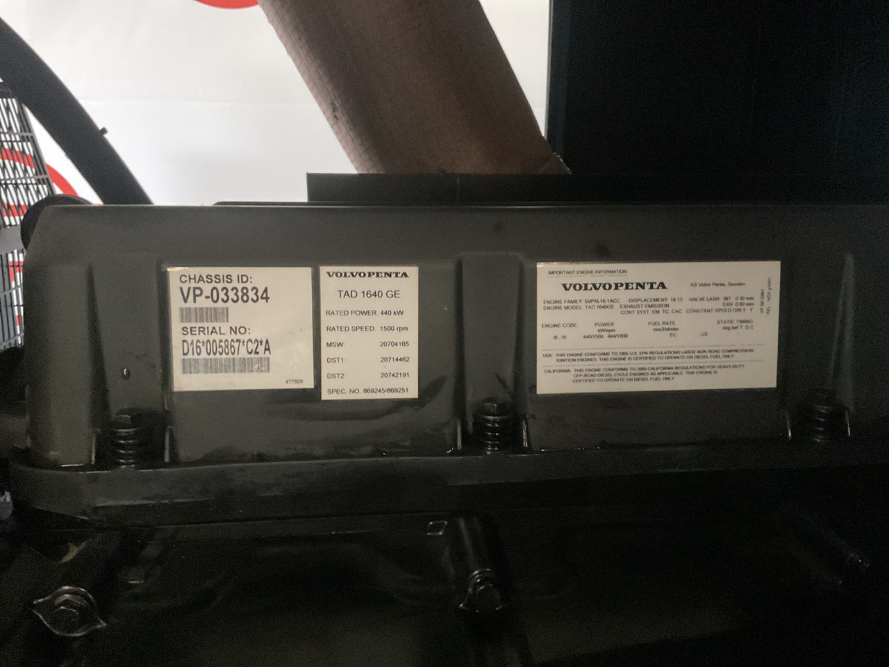 Volvo 500KVA, Generatorset. Like brand new. 98 Running hours since new! - Generator set: picture 3 Volvo 500KVA, Generatorset. Like brand new. 98 Running hours since new! - Generator set: picture 3