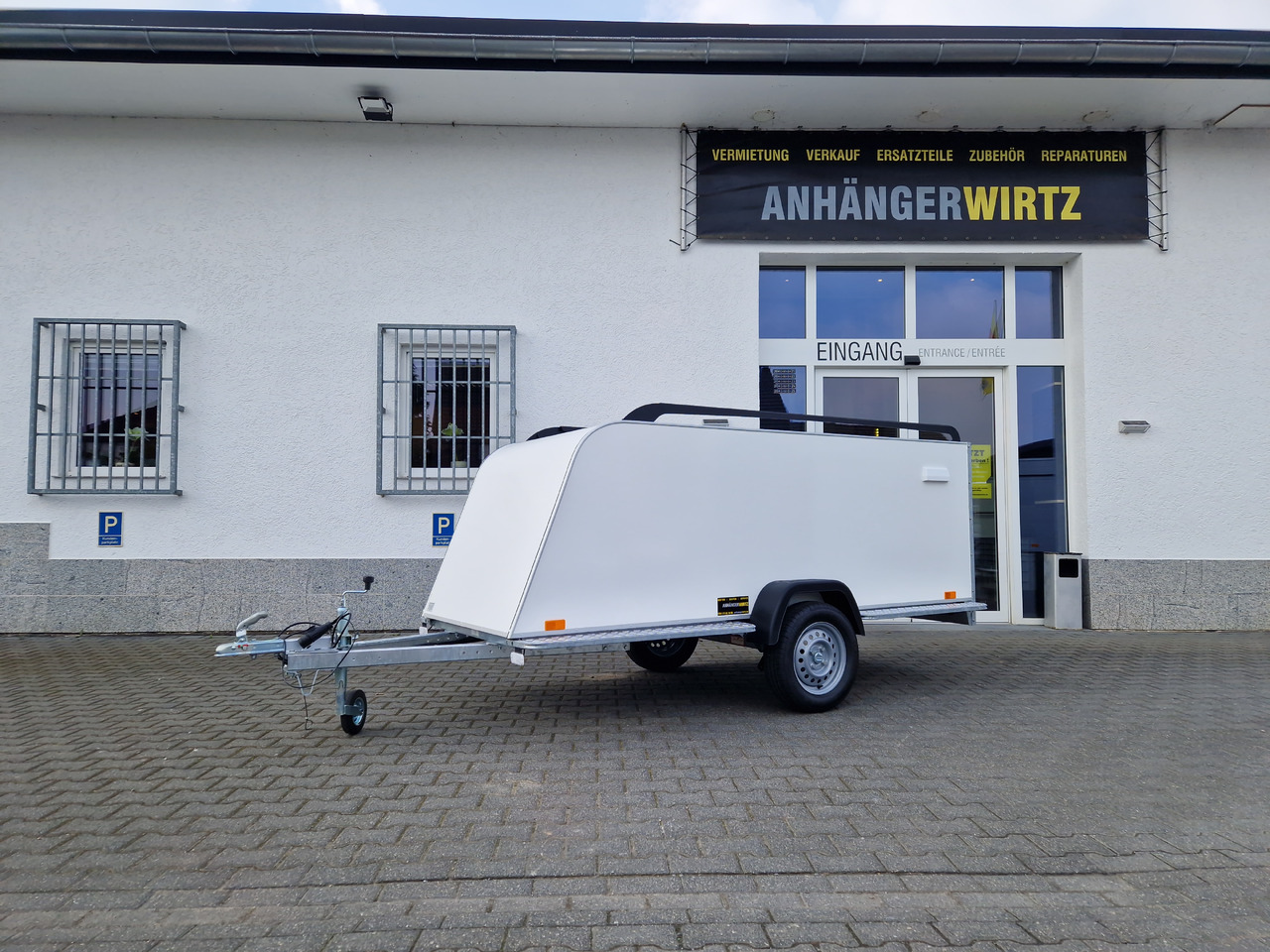 Closed box trailer Kofferanhänger TF5 S Midi 300x110x90cm aero Seitentür IL 100km/H 750kg: picture 10
