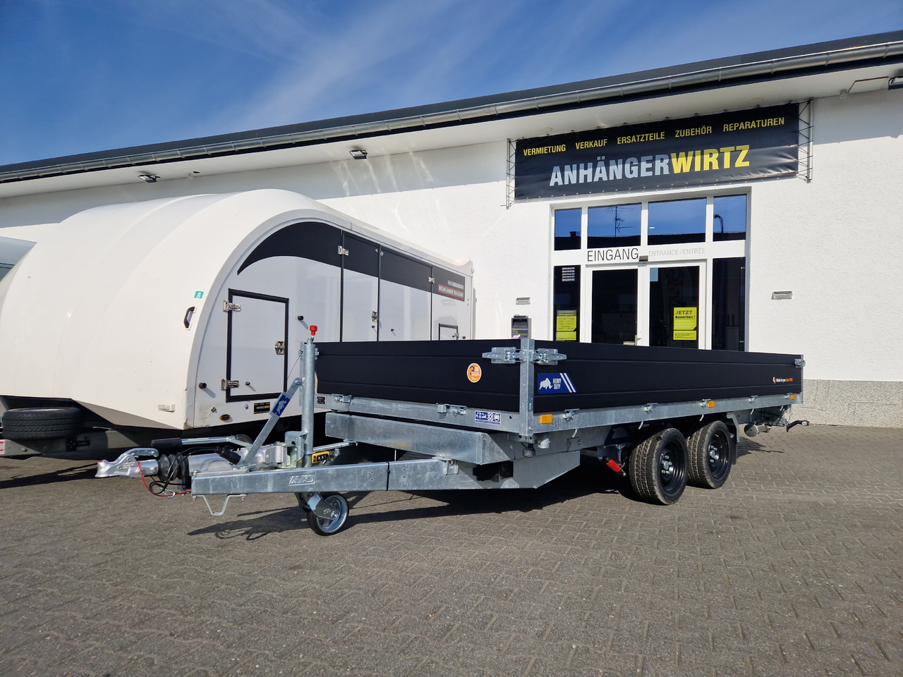 Saris Kipper K3 406 204 3500 2 HD E 406x204x35cm black Alu Auffahrrampen Stützen LED 3500kg - Tipper trailer: picture 1 Saris Kipper K3 406 204 3500 2 HD E 406x204x35cm black Alu Auffahrrampen Stützen LED 3500kg - Tipper trailer: picture 1