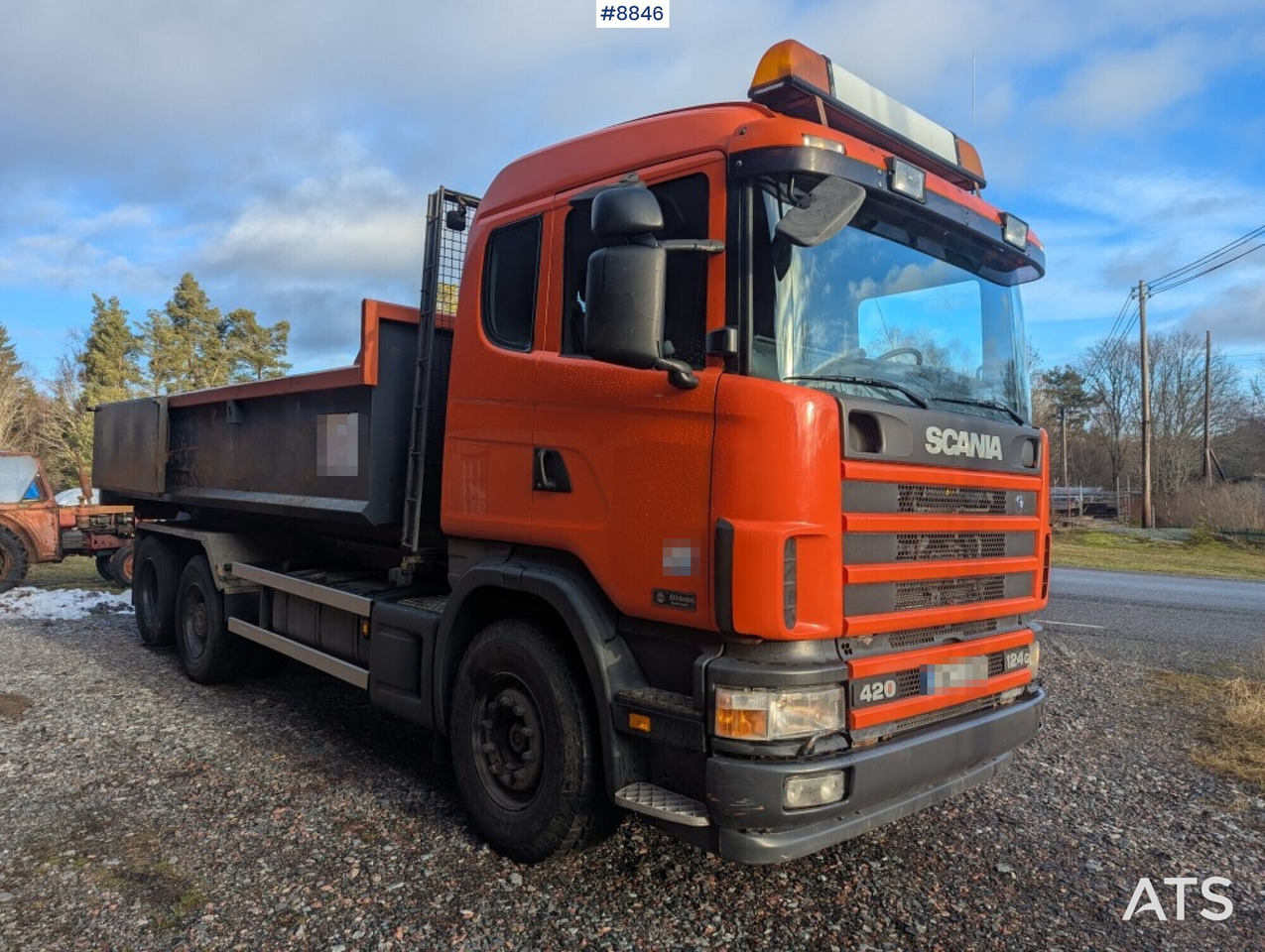 Hook Truck Scania R124BG 6x2 with gravel flatbed (SEE VIDEO) - Hook lift truck: picture 2 Hook Truck Scania R124BG 6x2 with gravel flatbed (SEE VIDEO) - Hook lift truck: picture 2