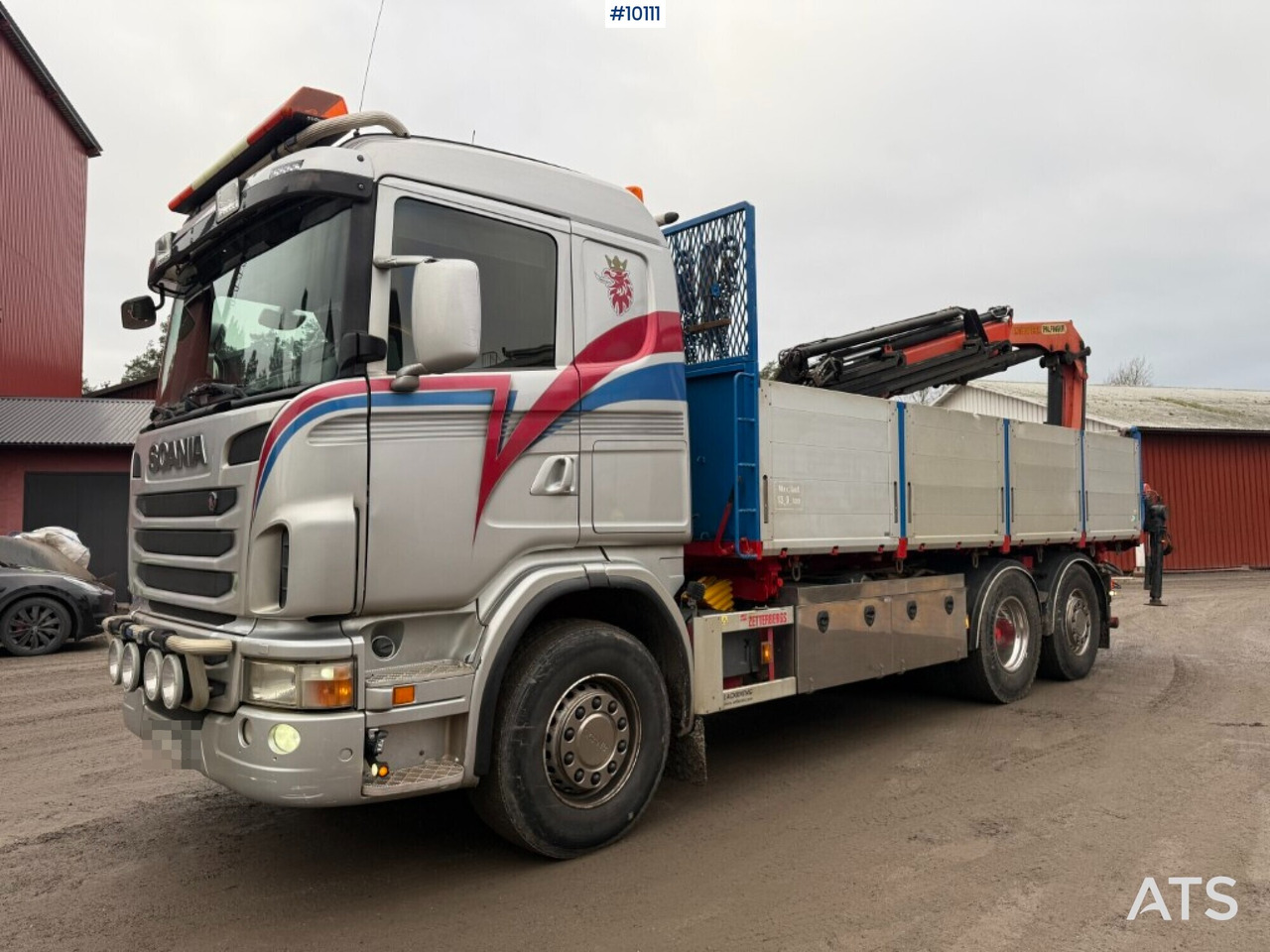Tipper and crane truck Scania G400 with Palfinger PK 18002-EH rear-mounted crane - Dropside/ Flatbed truck, Crane truck: picture 1 Tipper and crane truck Scania G400 with Palfinger PK 18002-EH rear-mounted crane - Dropside/ Flatbed truck, Crane truck: picture 1
