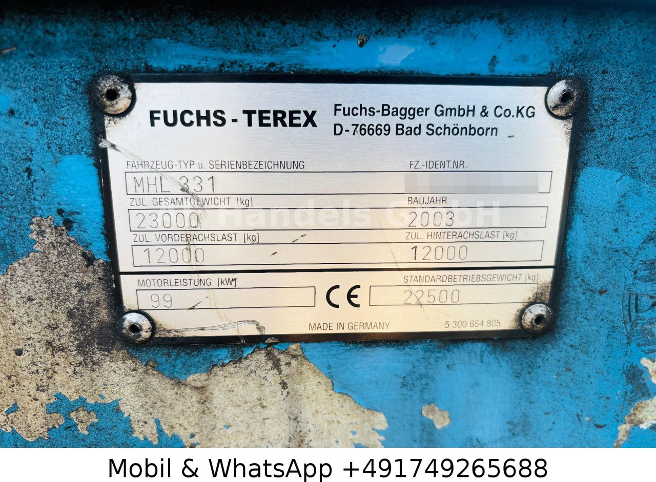 Wheel excavator Terex MHL 331 Umschlagbagger: picture 15