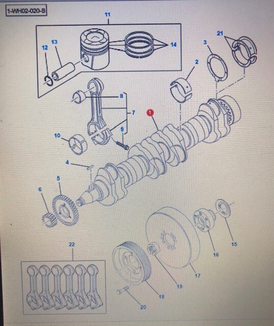 Engine and parts for Agricultural machinery Sisu 84CTA , Sisu 84WTA wał korbowy , blok , korbowód , wałek rozrządu , głowica: picture 9