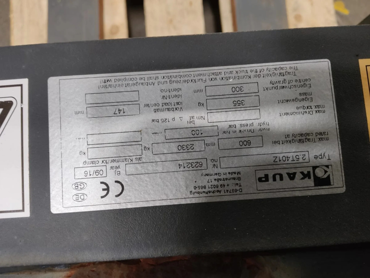 Kaup 2.5T4017 - Attachment for Material handling equipment: picture 2 Kaup 2.5T4017 - Attachment for Material handling equipment: picture 2
