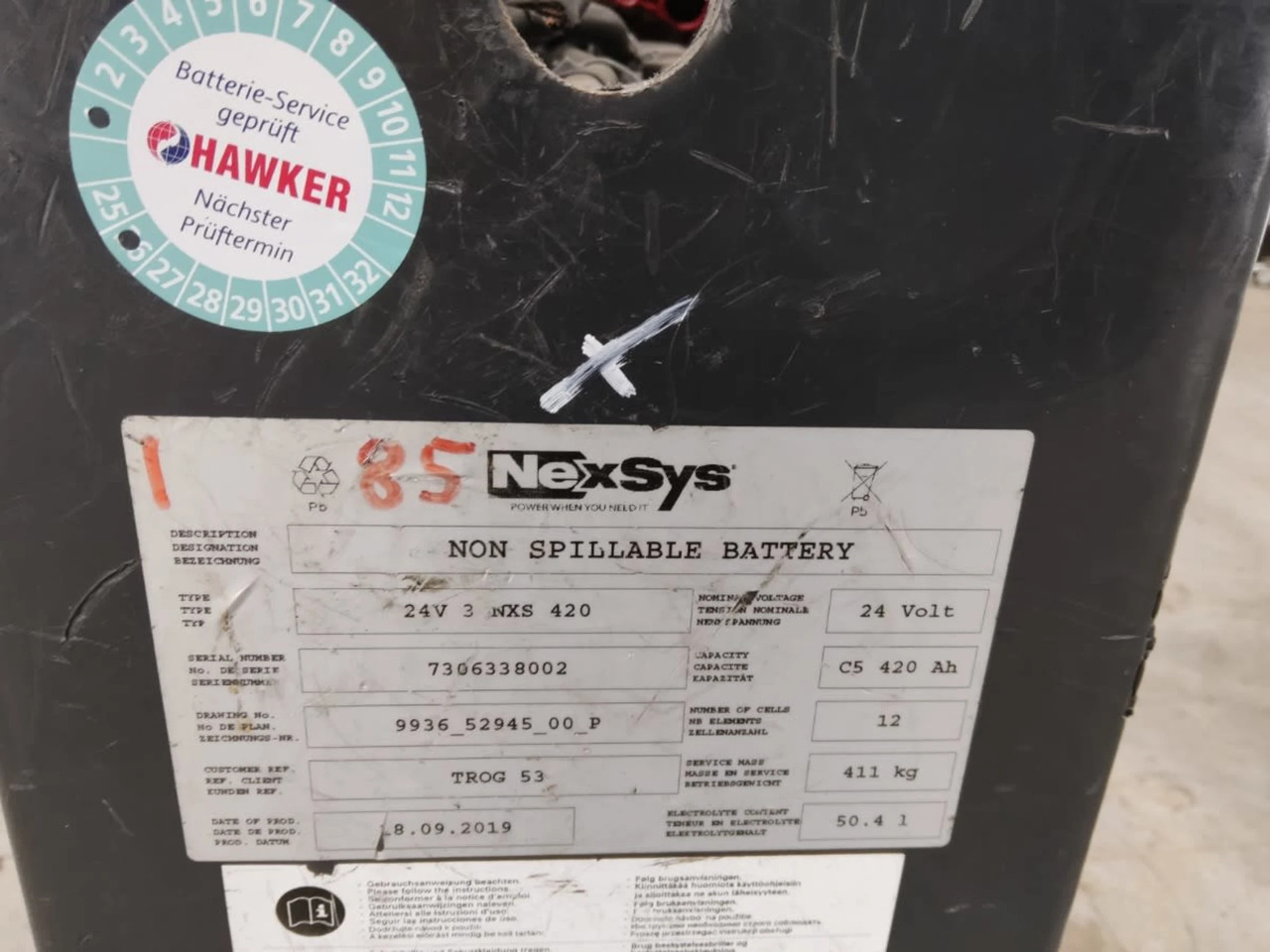 Battery 24V 24V 420Ah - Battery for Material handling equipment: picture 2 Battery 24V 24V 420Ah - Battery for Material handling equipment: picture 2