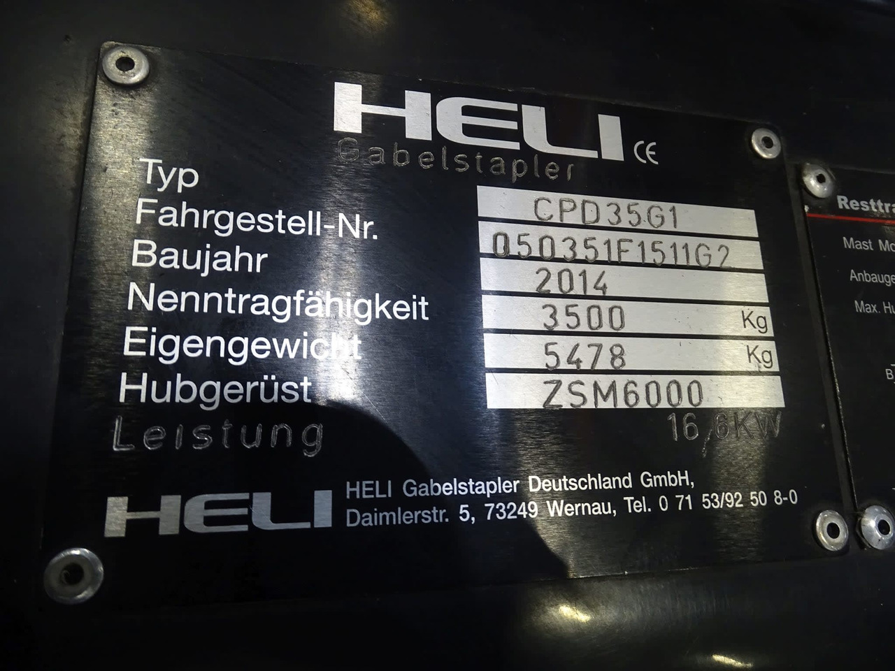 Heli CPD35G1 - Electric forklift: picture 2 Heli CPD35G1 - Electric forklift: picture 2