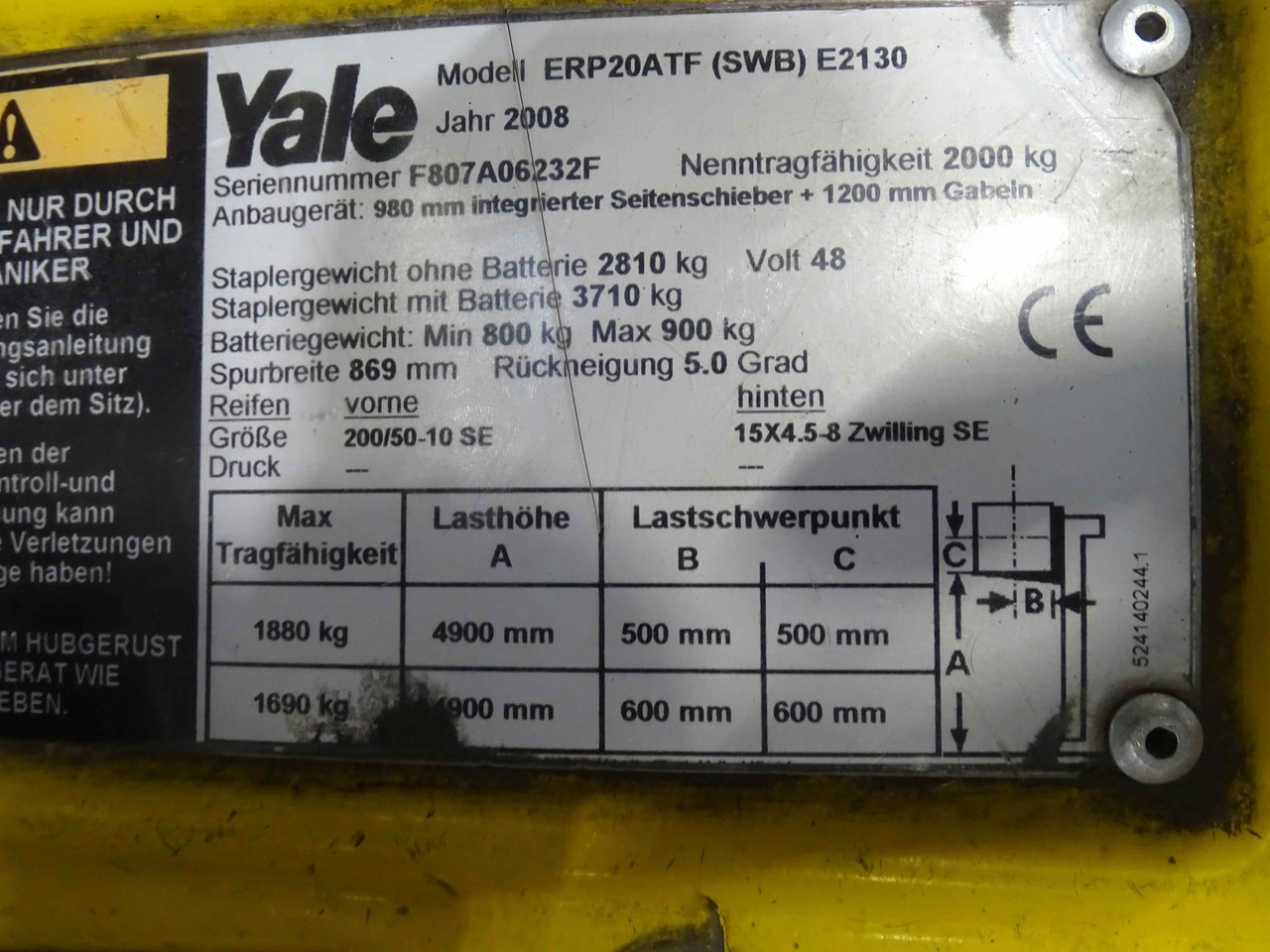 Yale ERP20ATF - Electric forklift: picture 5 Yale ERP20ATF - Electric forklift: picture 5