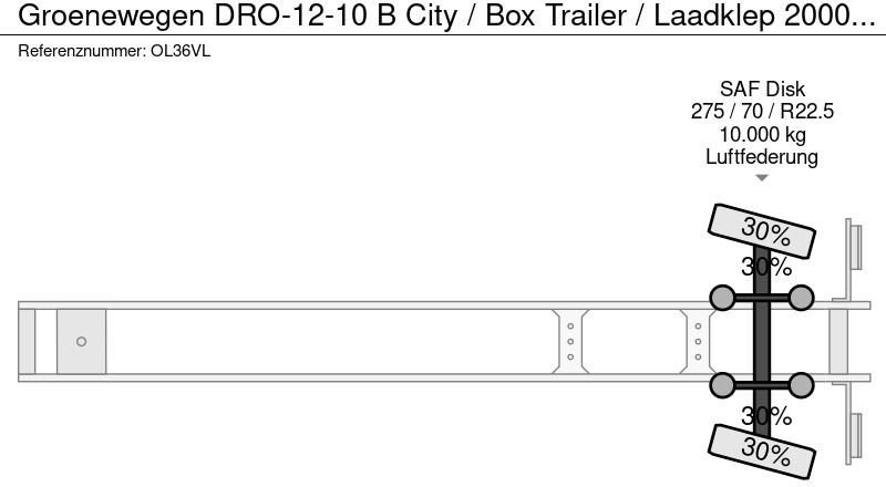 Closed box semi-trailer Groenewegen DRO-12-10 B City / Box Trailer / Laadklep 2000 kg / APK 12-25: picture 18