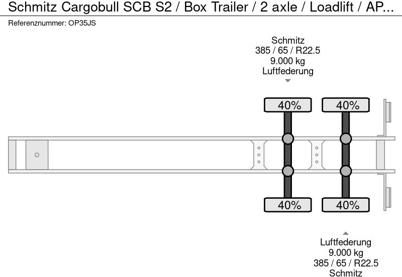 Closed box semi-trailer Schmitz Cargobull SCB S2 / Box Trailer / 2 axle / Loadlift / APK TUV 04-26: picture 18