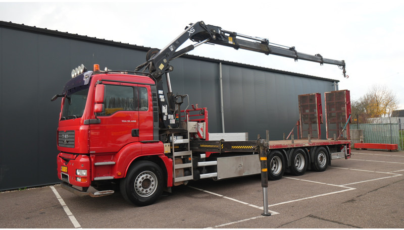 MAN TGA 35.400 8X4 MACHINE/CAR TRANSPORT WITH HIAB 244 EP-4 HI-DUO CRANE 364.000KM - Crane truck: picture 2 MAN TGA 35.400 8X4 MACHINE/CAR TRANSPORT WITH HIAB 244 EP-4 HI-DUO CRANE 364.000KM - Crane truck: picture 2