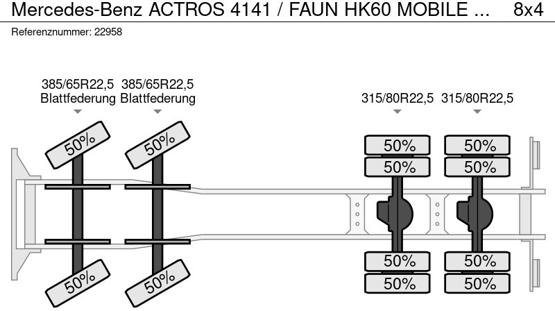 Crane truck Mercedes-Benz ACTROS 4141 / FAUN HK60 MOBILE CRANE WITH JIB: picture 10 Crane truck Mercedes-Benz ACTROS 4141 / FAUN HK60 MOBILE CRANE WITH JIB: picture 10