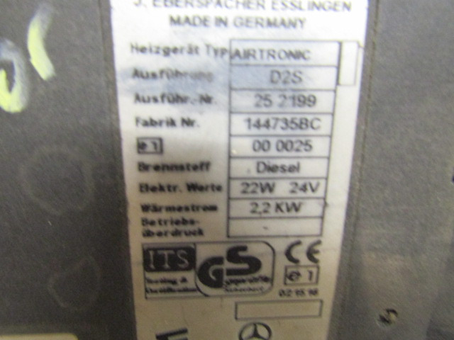 EBERSPACHER “AIRTRONIC” NIGHT HEATER TYPE D2 & D1LC CHOICE AVAILABLE SUITS MAN AND MERCEDES - Cab and interior for Truck: picture 4 EBERSPACHER “AIRTRONIC” NIGHT HEATER TYPE D2 & D1LC CHOICE AVAILABLE SUITS MAN AND MERCEDES - Cab and interior for Truck: picture 4