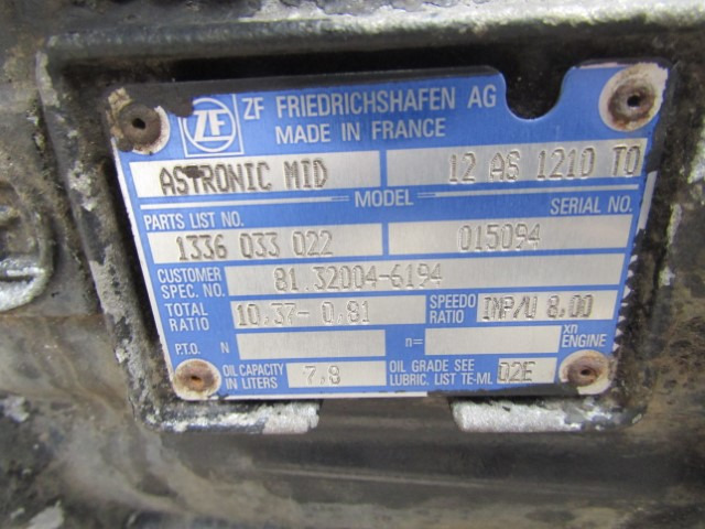 MAN TGM / TGS ASTRONIC MID 12AS 1210.70 GEARBOX - Gearbox for Truck: picture 2 MAN TGM / TGS ASTRONIC MID 12AS 1210.70 GEARBOX - Gearbox for Truck: picture 2