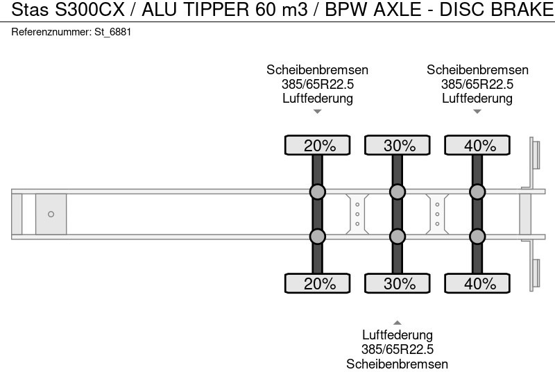 Tipper semi-trailer Stas S300CX / ALU TIPPER 60 m3 / BPW AXLE - DISC BRAKE: picture 18