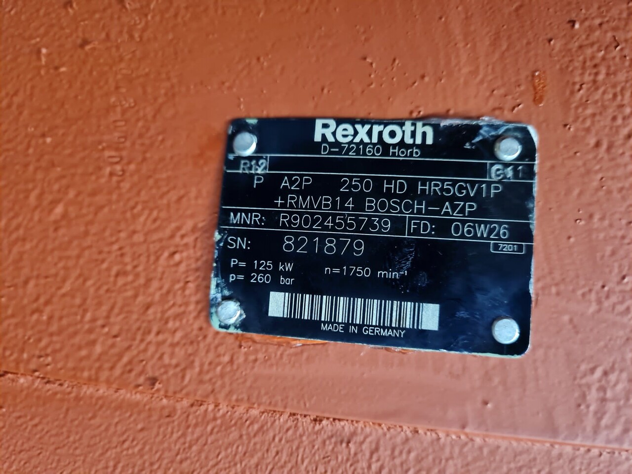 REXROTH A2P250HD HR5GV1P + RMVB14 - Oil pump: picture 5 REXROTH A2P250HD HR5GV1P + RMVB14 - Oil pump: picture 5