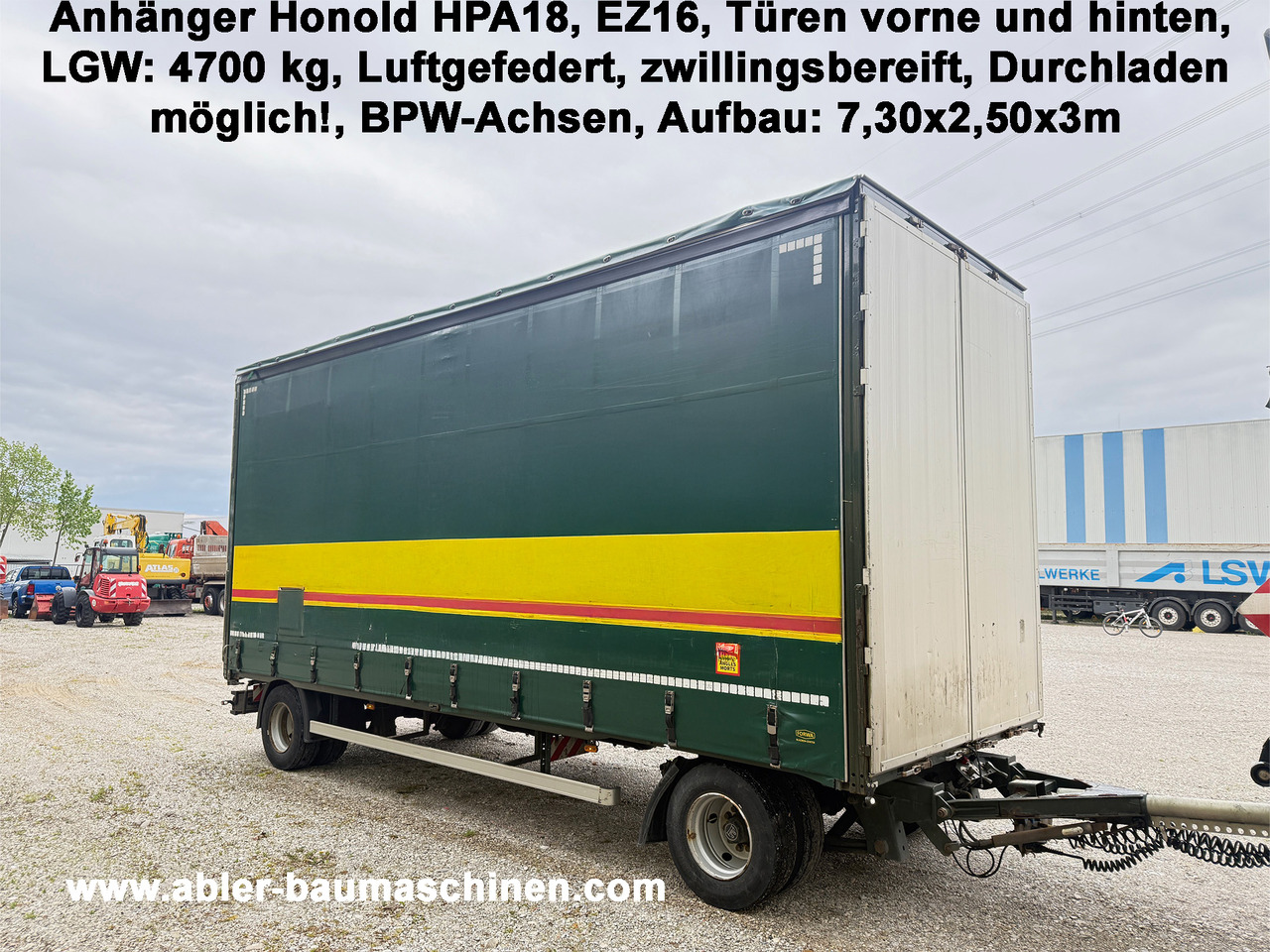 Honold HPA 18 Anhänger Durchladen! - Curtainsider trailer: picture 1 Honold HPA 18 Anhänger Durchladen! - Curtainsider trailer: picture 1