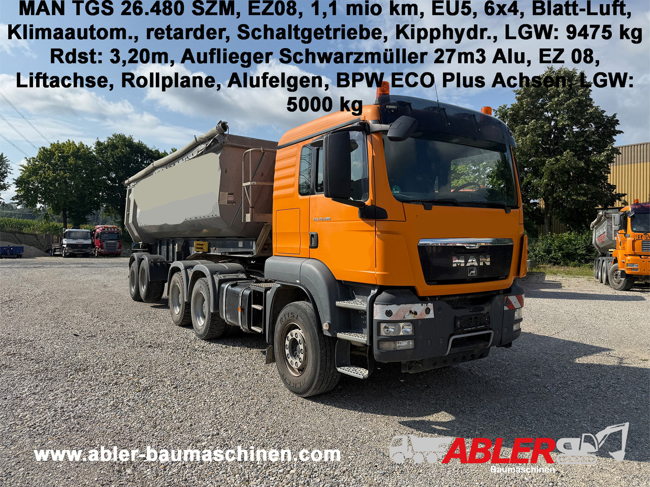 MAN TGS 26.480 SZM 6x4 mit Kippauflieger - Tipper: picture 1 MAN TGS 26.480 SZM 6x4 mit Kippauflieger - Tipper: picture 1
