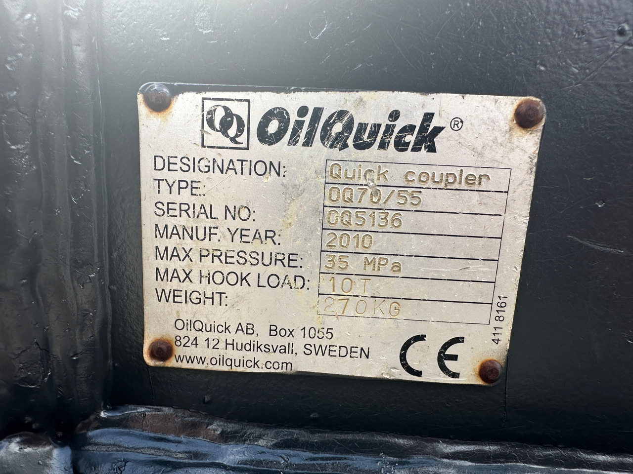 Quick coupler Oilquick OQ 70/55 vollhydraulischer Schnellwechsler: picture 8
