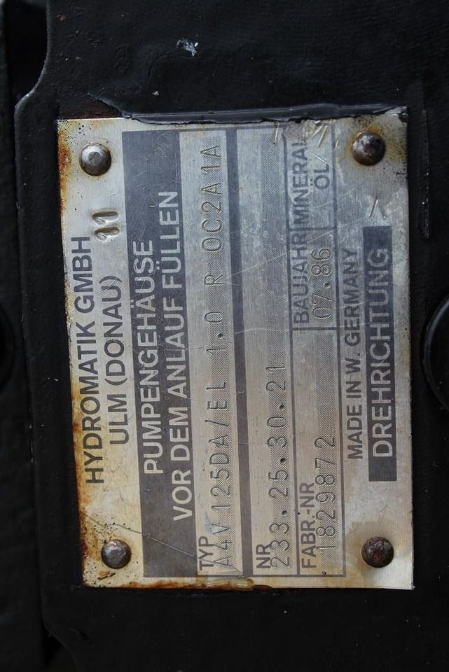 Hydraulic pump for Construction machinery Hydromatik A 4 V125: picture 8 Hydraulic pump for Construction machinery Hydromatik A 4 V125: picture 8