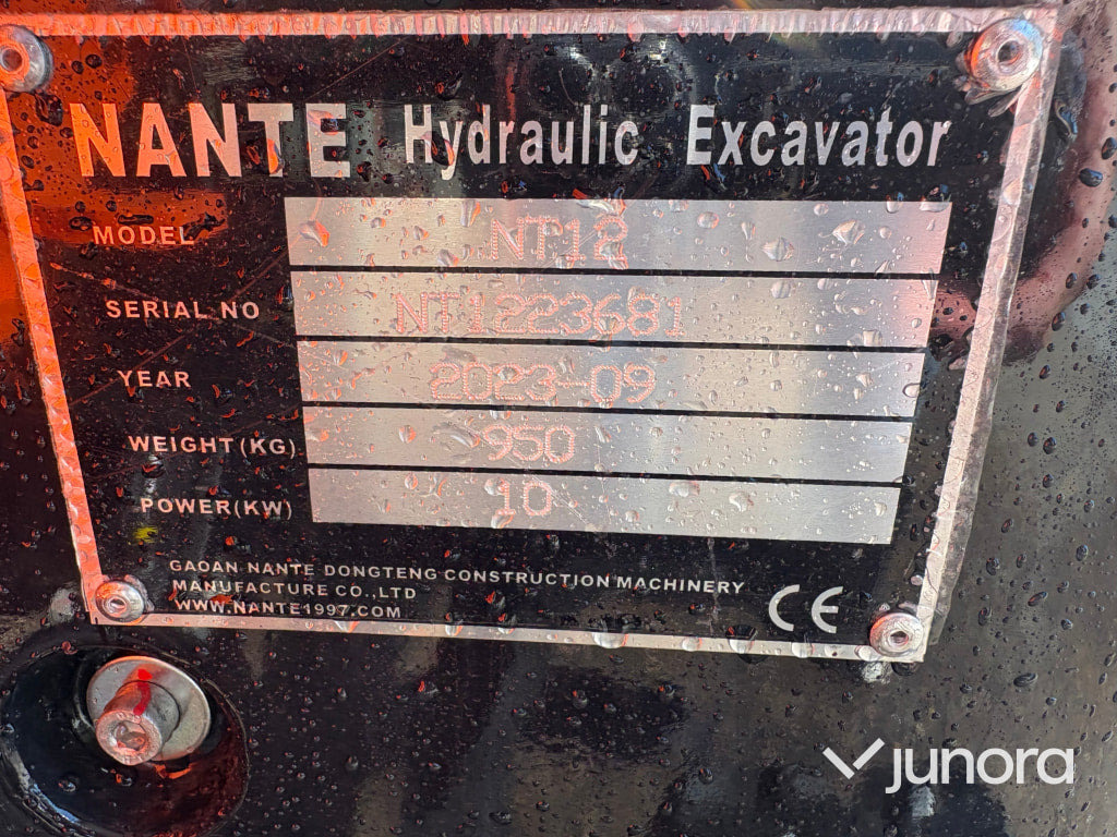 Mini excavator Grävmaskin Nante NT12 1 ton: picture 22