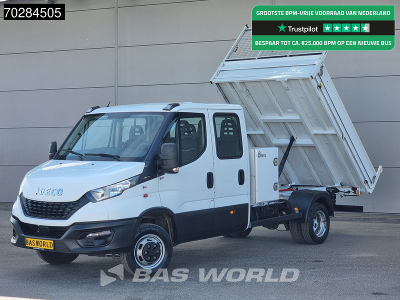 Iveco Daily 35C16 3.0L Kipper met Kist Dubbel Cabine Dubbellucht 3,5t Trekhaak Airco Cruise Euro6 Kieper Tipper Benne Airco Dubbel cabine Tr - Flatbed van: picture 1 Iveco Daily 35C16 3.0L Kipper met Kist Dubbel Cabine Dubbellucht 3,5t Trekhaak Airco Cruise Euro6 Kieper Tipper Benne Airco Dubbel cabine Tr - Flatbed van: picture 1