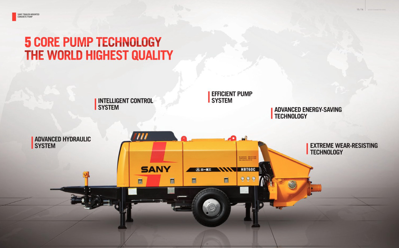 New Stationary concrete pump SANY 【ACHIEVE】TOP CONDITION!!! demo new low hours Sany Concrete Trailer Pump 2015 HBT6016C-5D: picture 6