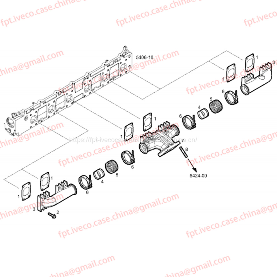 FPT IVECO CASE Cursor9Bus F2CFE612D*J231/F2CFE612A*J098 5802748674 EXHAUST MANIFOLD 5001857221 99453911 - Exhaust manifold for Bus: picture 3 FPT IVECO CASE Cursor9Bus F2CFE612D*J231/F2CFE612A*J098 5802748674 EXHAUST MANIFOLD 5001857221 99453911 - Exhaust manifold for Bus: picture 3