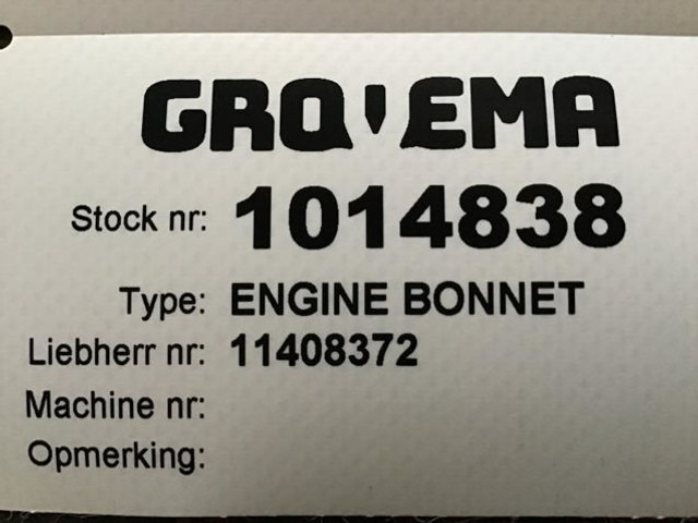 Liebherr Engine Bonnet - Hood: picture 2 Liebherr Engine Bonnet - Hood: picture 2