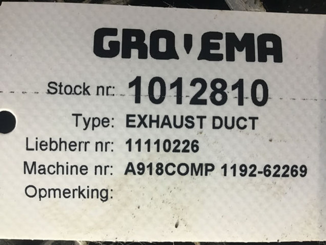 Liebherr Exhaust Duct - Exhaust pipe: picture 5 Liebherr Exhaust Duct - Exhaust pipe: picture 5