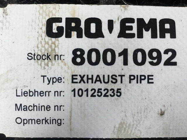 Liebherr Exhaust Pipe - Exhaust pipe: picture 3 Liebherr Exhaust Pipe - Exhaust pipe: picture 3