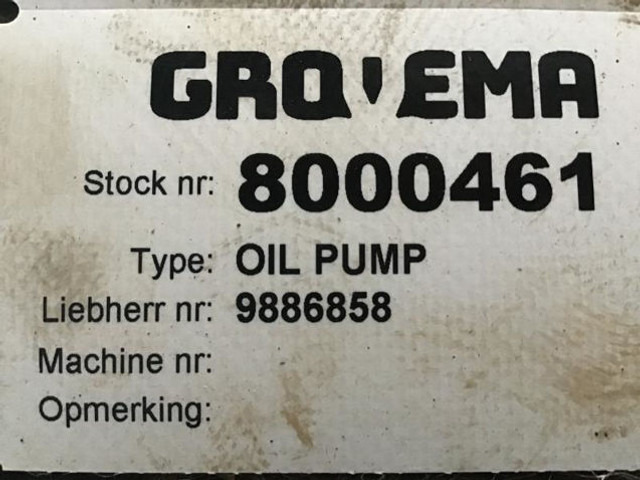 Liebherr Oil Pump - Oil pump: picture 3 Liebherr Oil Pump - Oil pump: picture 3