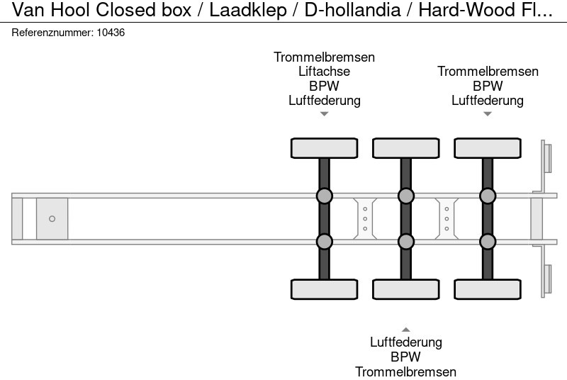 Closed box semi-trailer Van Hool Closed box / Laadklep / D-hollandia / Hard-Wood Floor / 1x Lift Axle: picture 10 Closed box semi-trailer Van Hool Closed box / Laadklep / D-hollandia / Hard-Wood Floor / 1x Lift Axle: picture 10