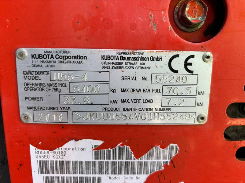 Kubota U 55-4 - Mini excavator: picture 5 Kubota U 55-4 - Mini excavator: picture 5