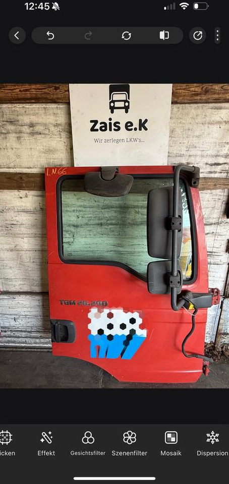 MAN TGM Beifahrertür Rot Spiegel Innenverkleidung LN 66 - Door and parts for Truck: picture 1 MAN TGM Beifahrertür Rot Spiegel Innenverkleidung LN 66 - Door and parts for Truck: picture 1